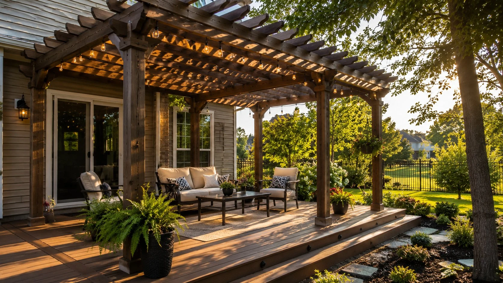 Pergola construction Ohio backyard